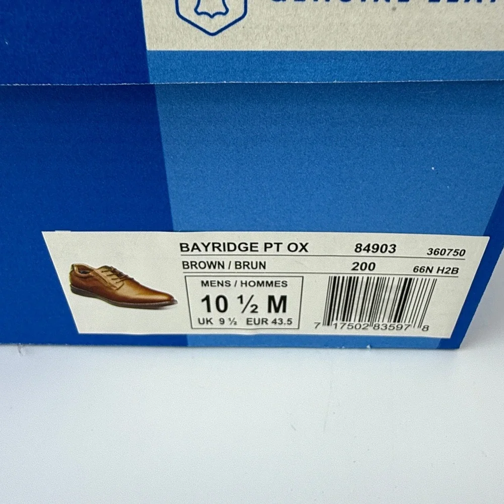 Nunn Bush Bayridge PT OX Leather Plain Toe Oxford Shoes Mens 10.5 M Brown NIB